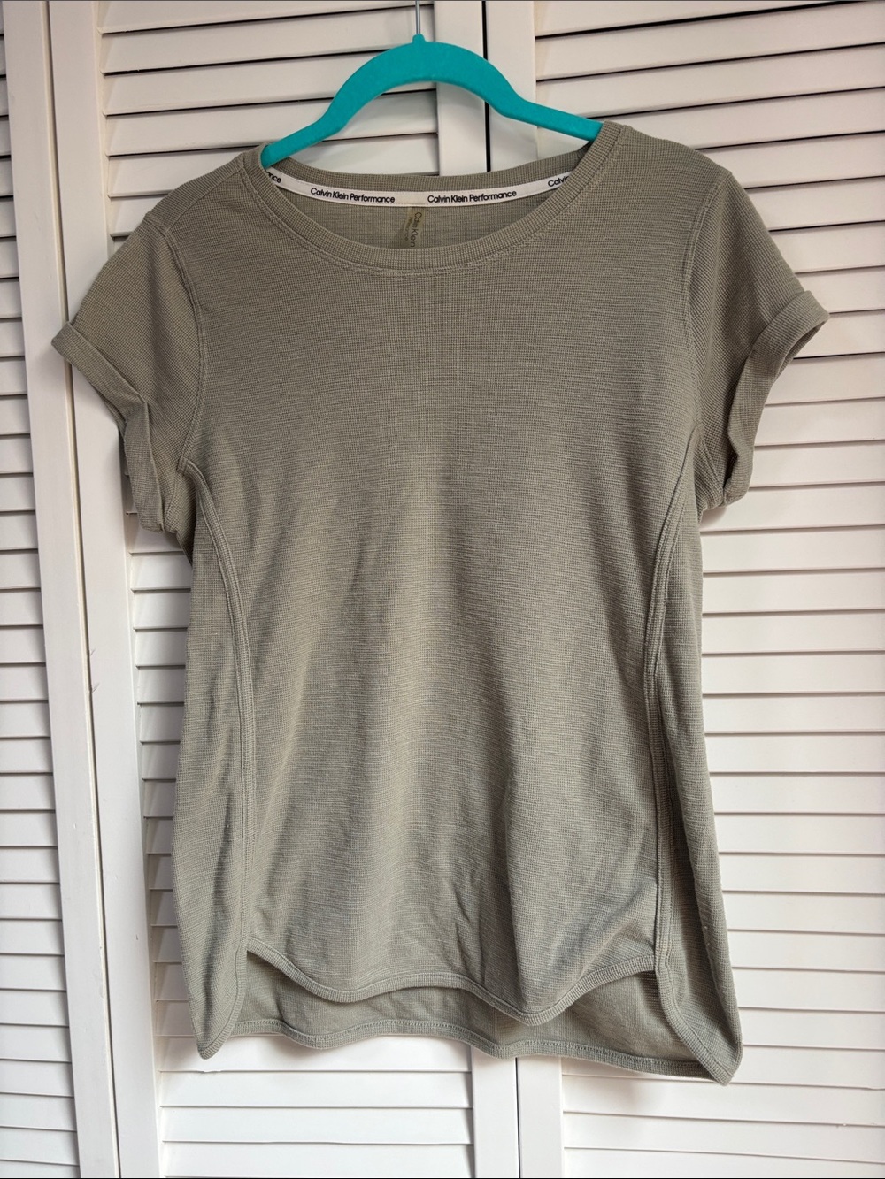 Calvin Klein Performance Short Sleeve Crew Neck Top - Sage Green